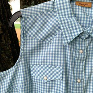 Wrangler Sleeveless Blue Check – NWT